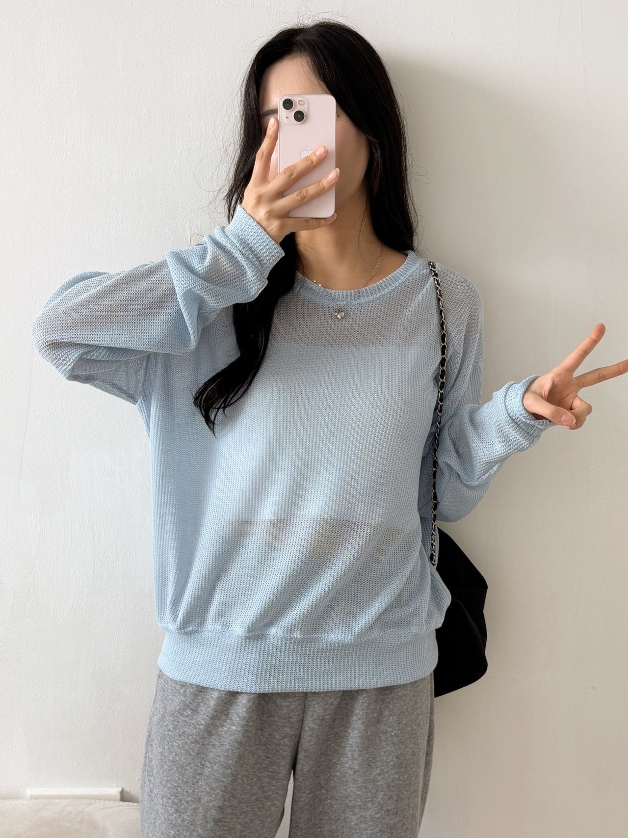 Meshed Thin Crop Summer Knit