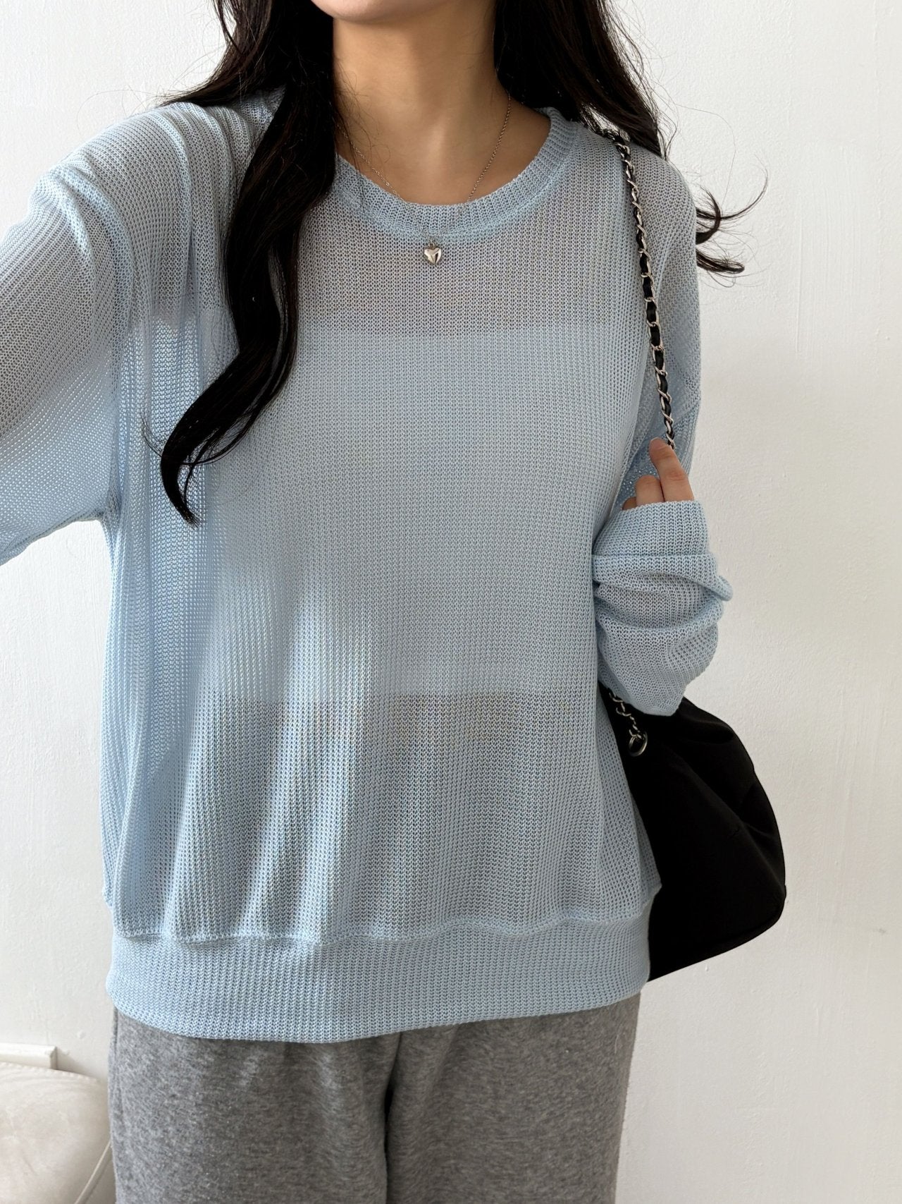 Meshed Thin Crop Summer Knit