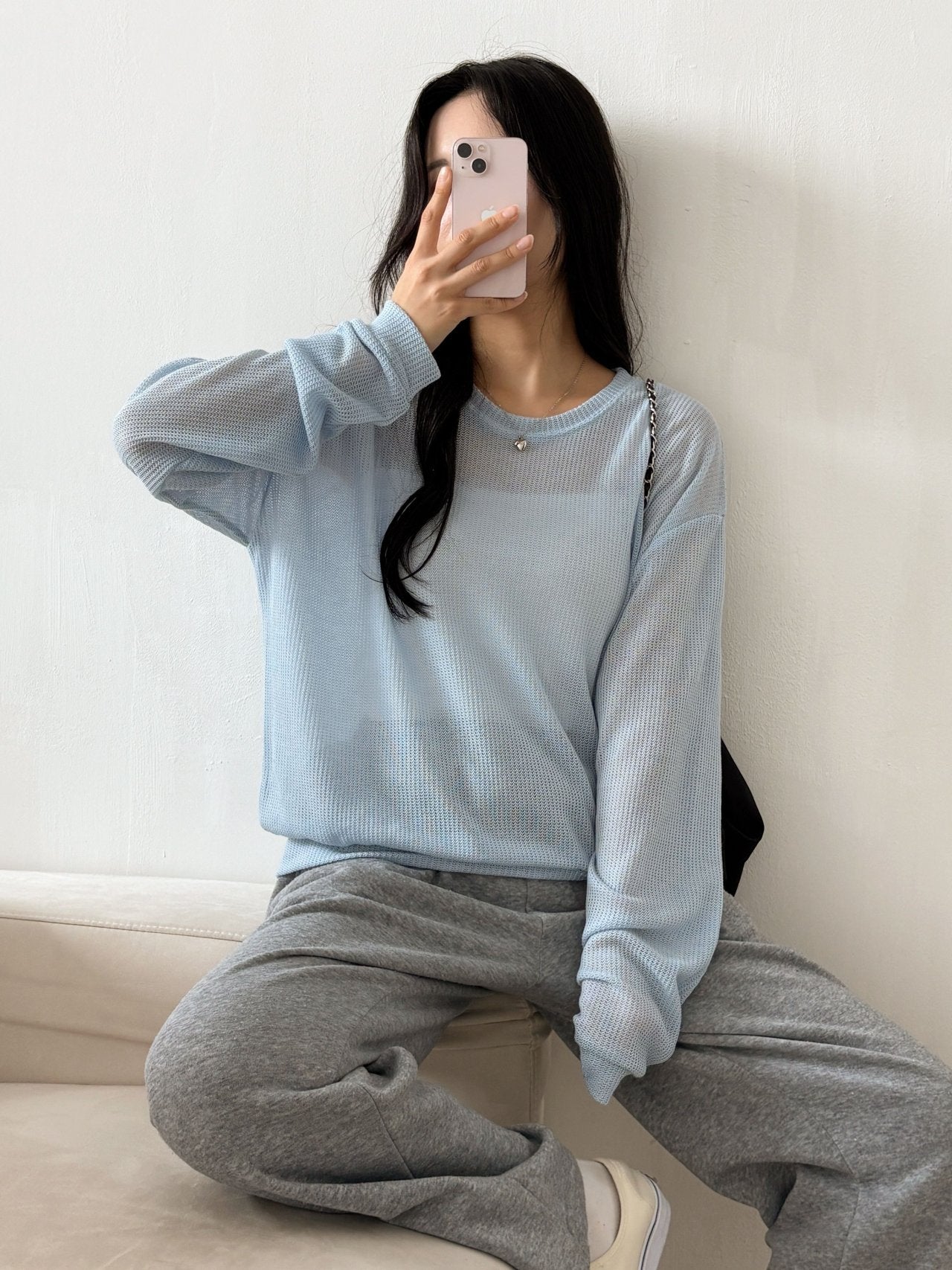 Meshed Thin Crop Summer Knit