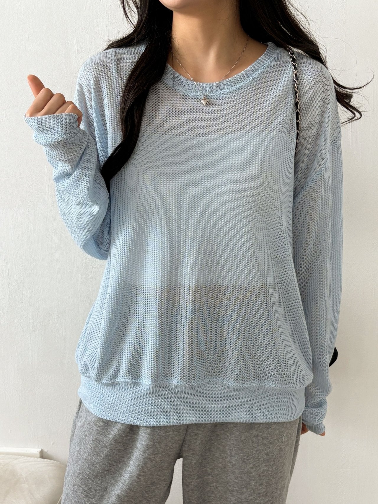 Meshed Thin Crop Summer Knit