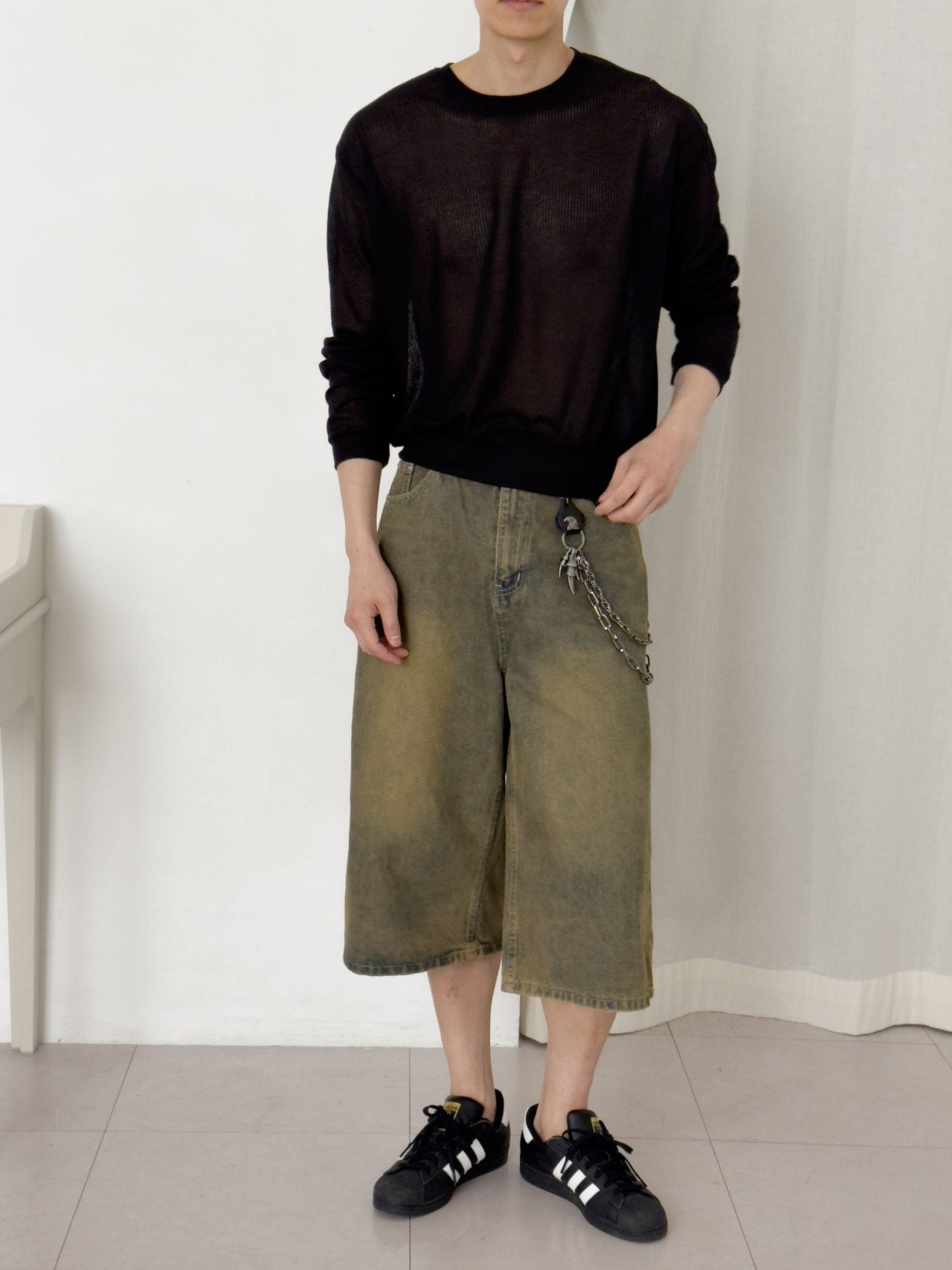 Meshed Thin Crop Summer Knit