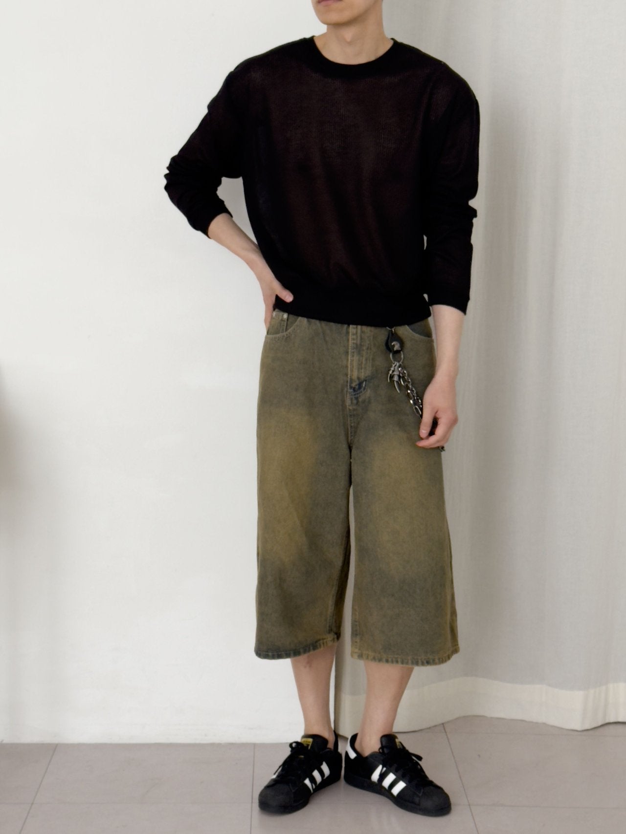 Meshed Thin Crop Summer Knit