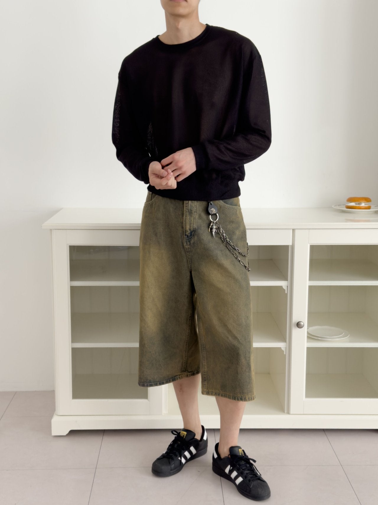 Meshed Thin Crop Summer Knit