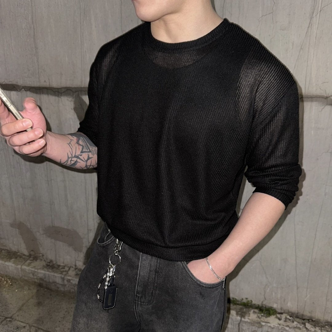 Meshed Thin Crop Summer Knit