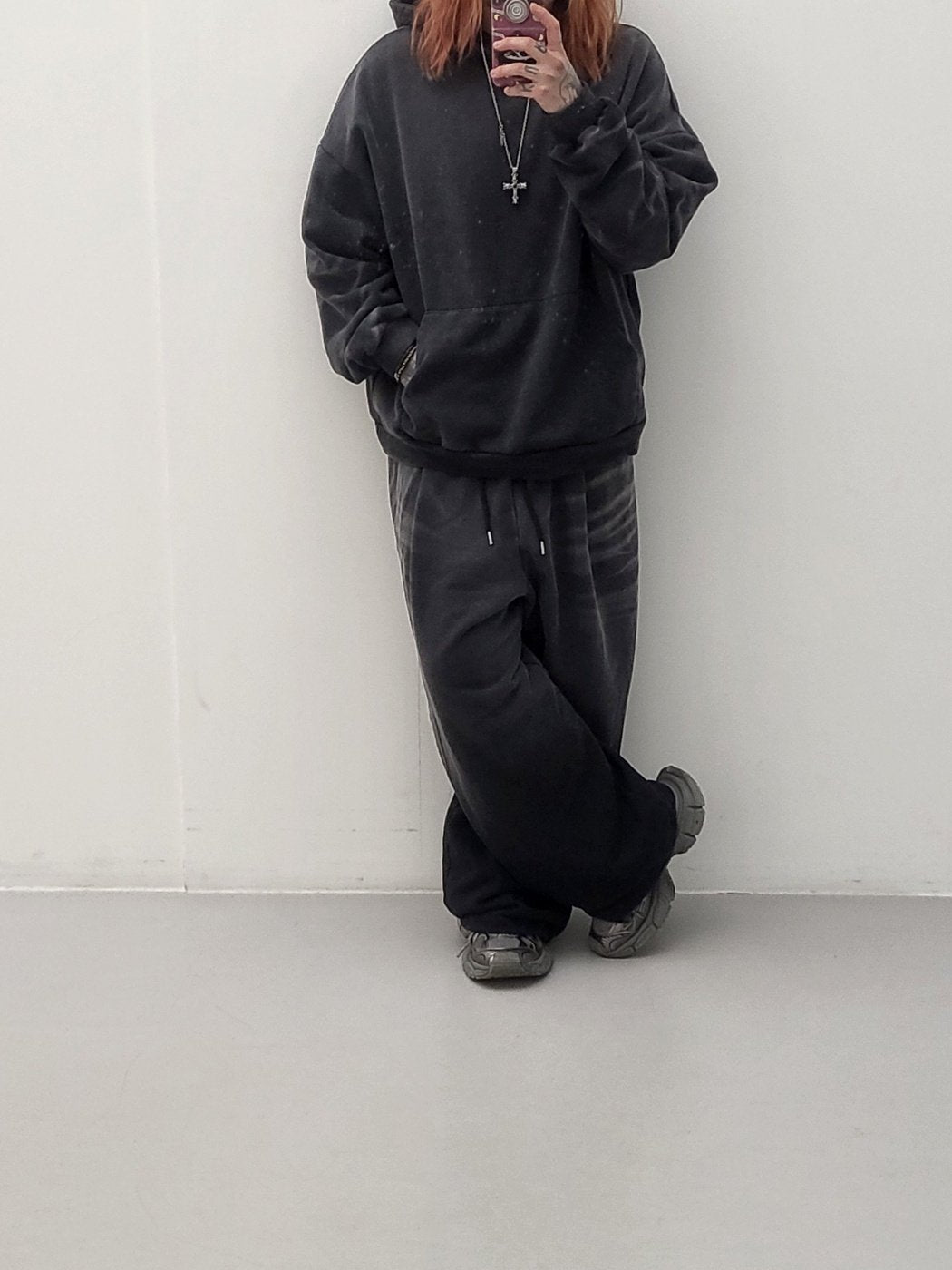 Brush-Washed Sweat Set Up – Charcoal