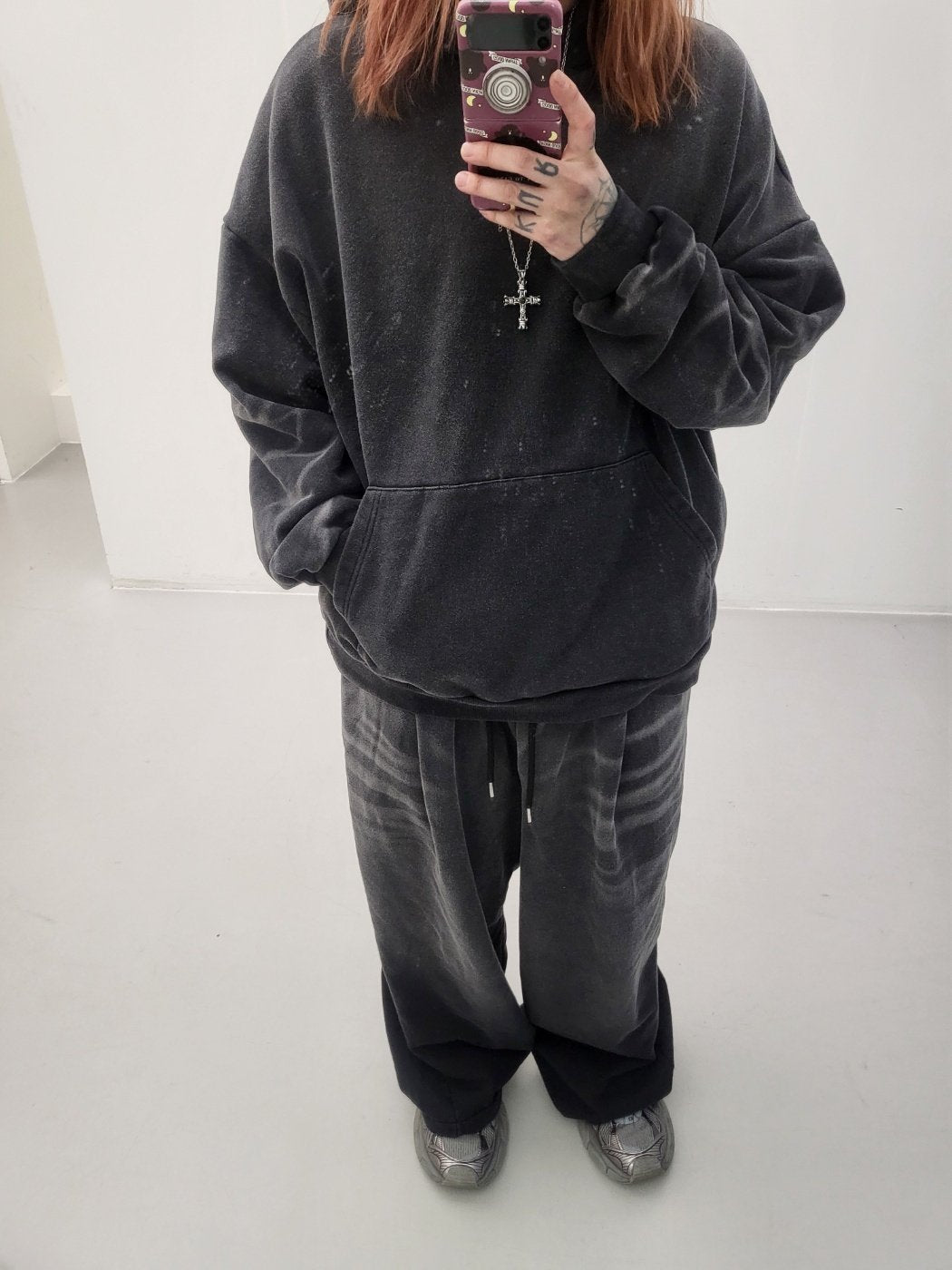 Brush-Washed Sweat Set Up – Charcoal