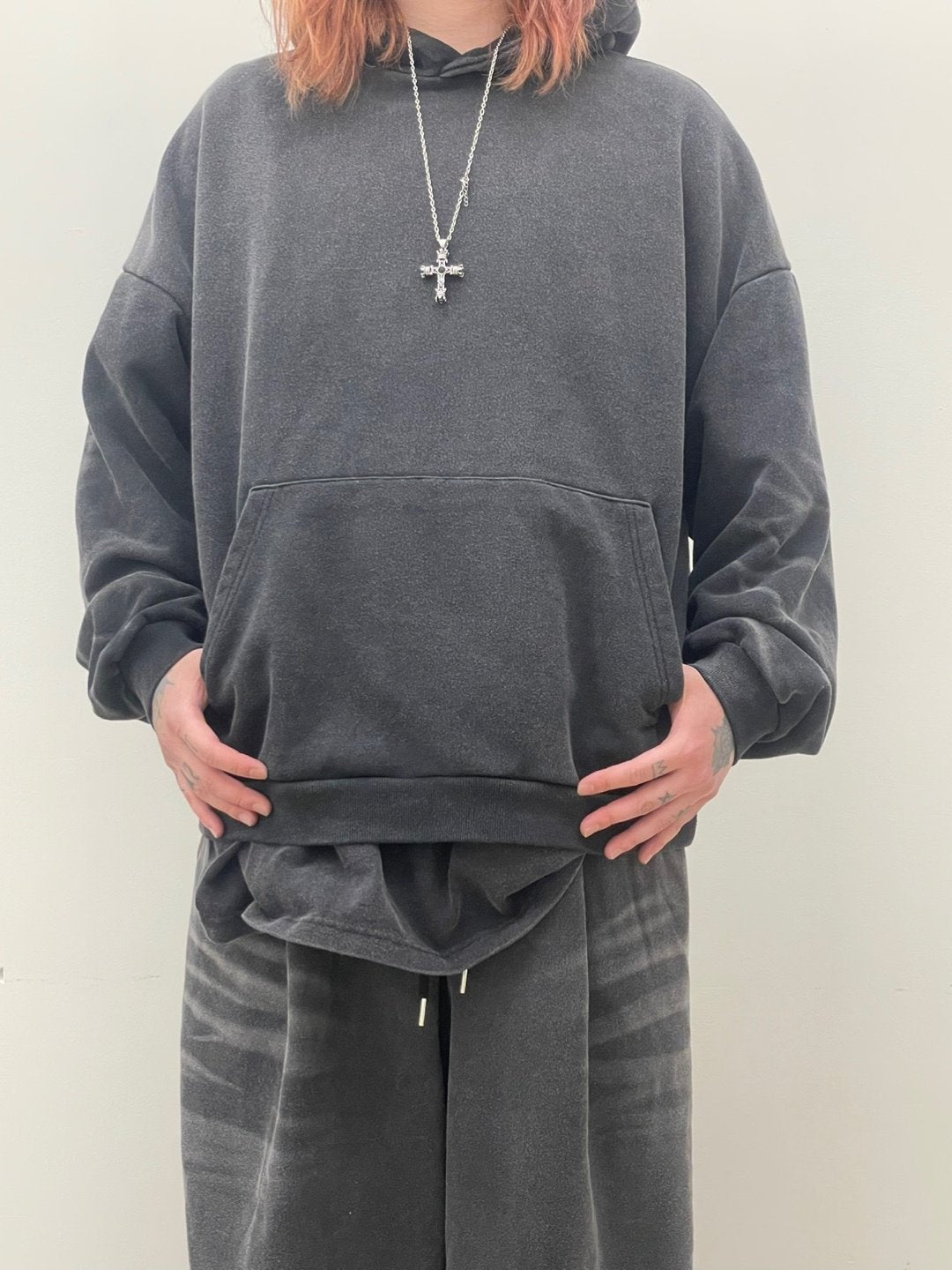 Brush-Washed Sweat Set Up – Charcoal