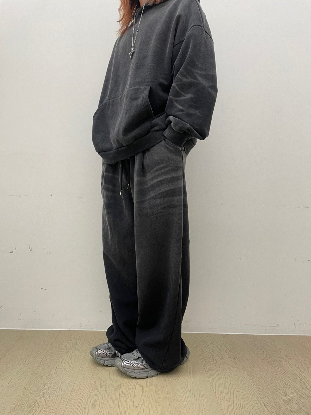 Brush-Washed Sweat Set Up – Charcoal