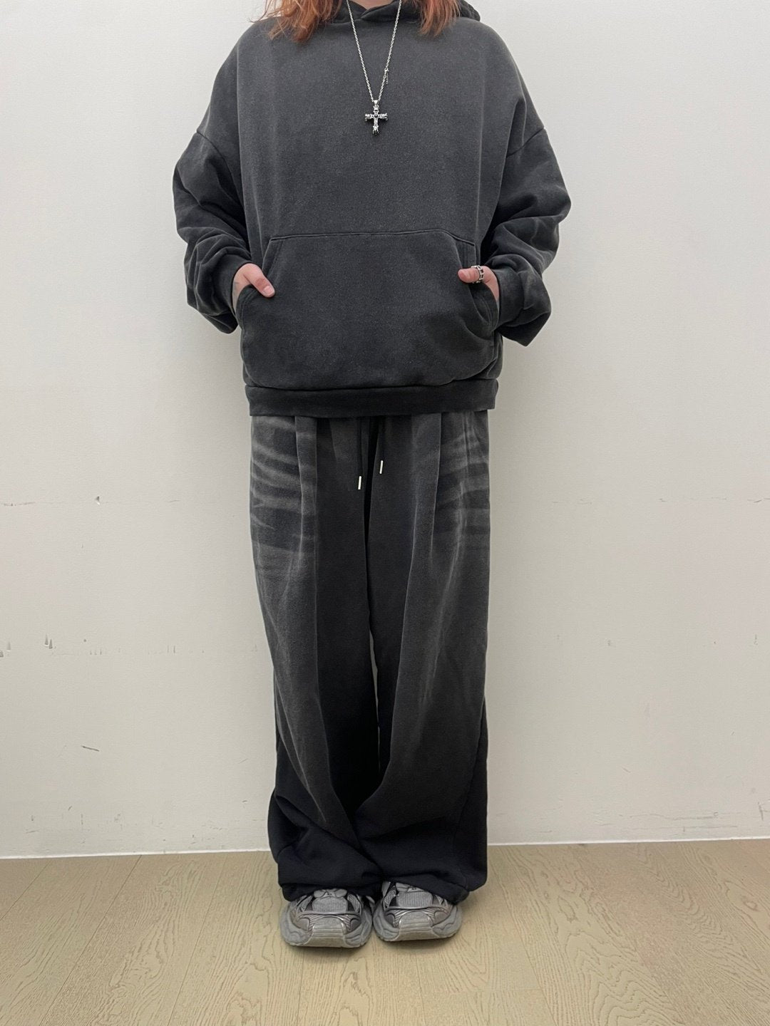 Brush-Washed Sweat Set Up – Charcoal