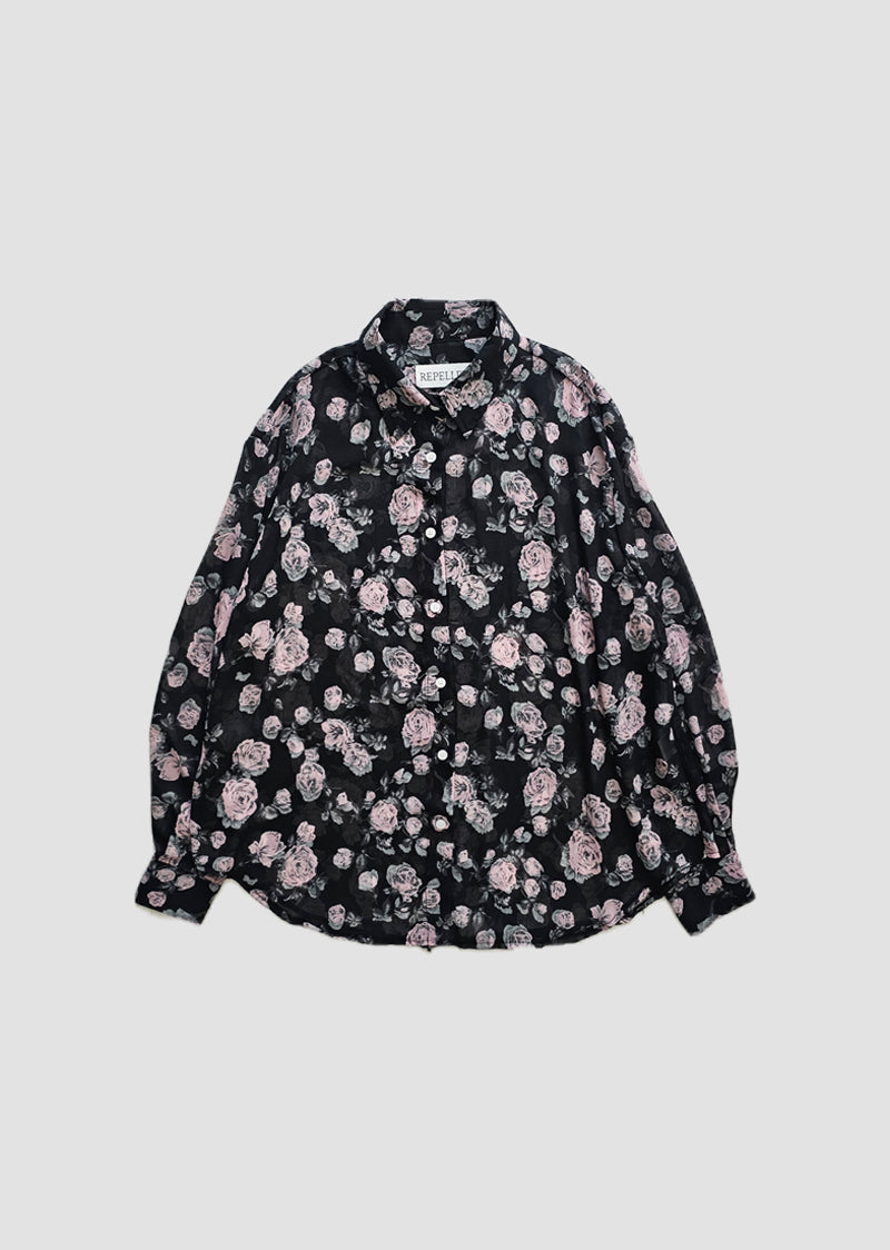 【REPELLER 2025SS】Rose Chiffon Shirt