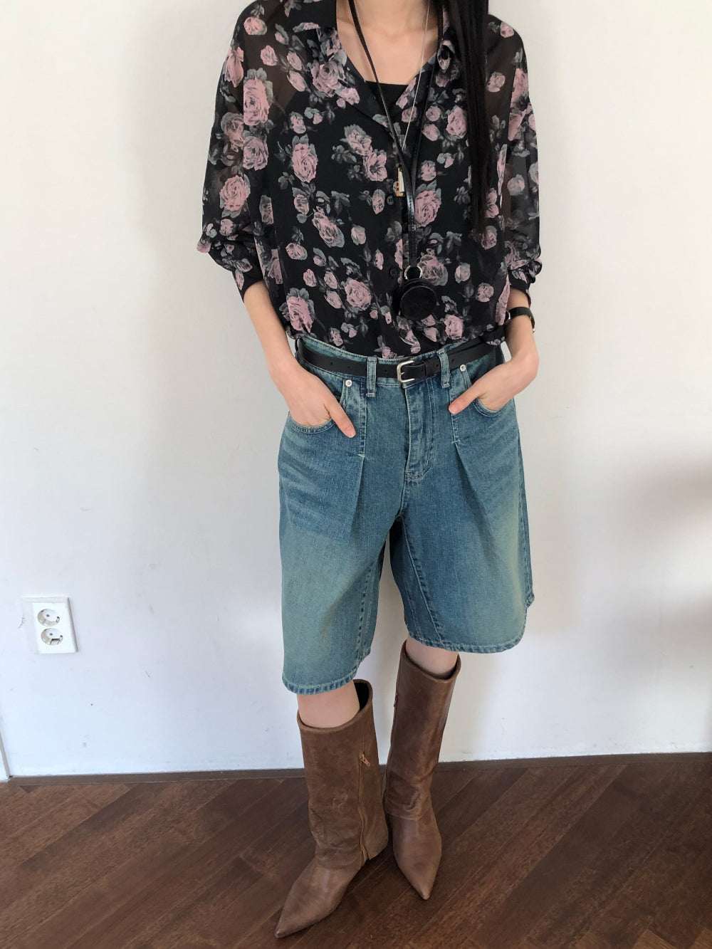 【REPELLER 2025SS】Rose Chiffon Shirt