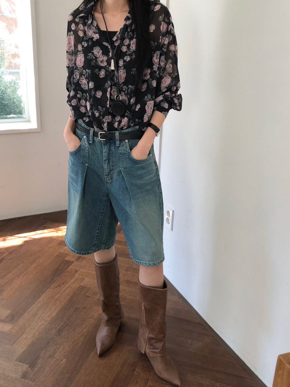 【REPELLER 2025SS】Rose Chiffon Shirt