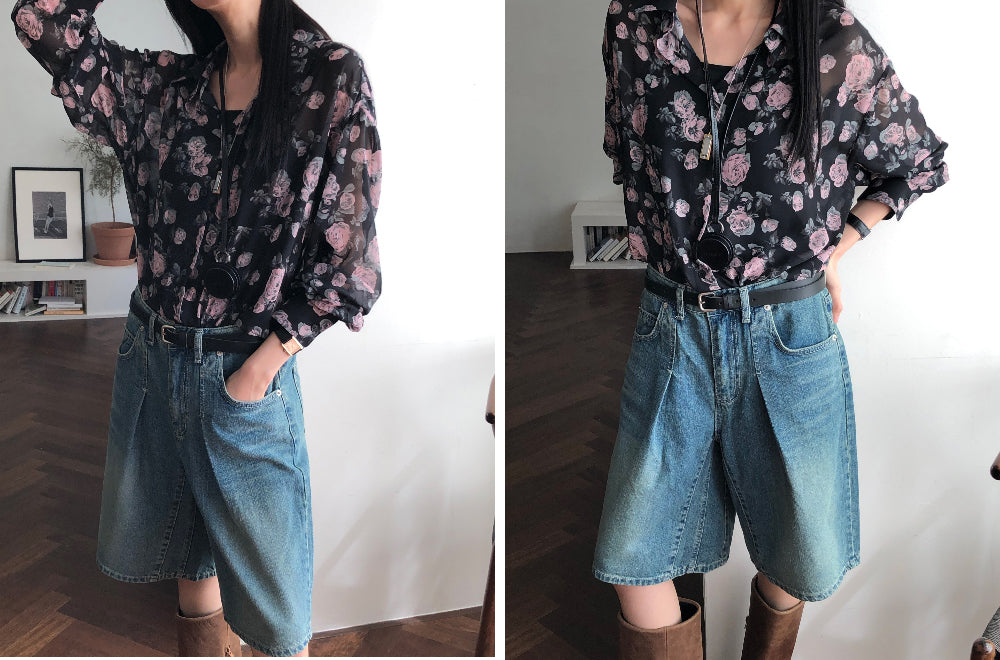 【REPELLER 2025SS】Rose Chiffon Shirt