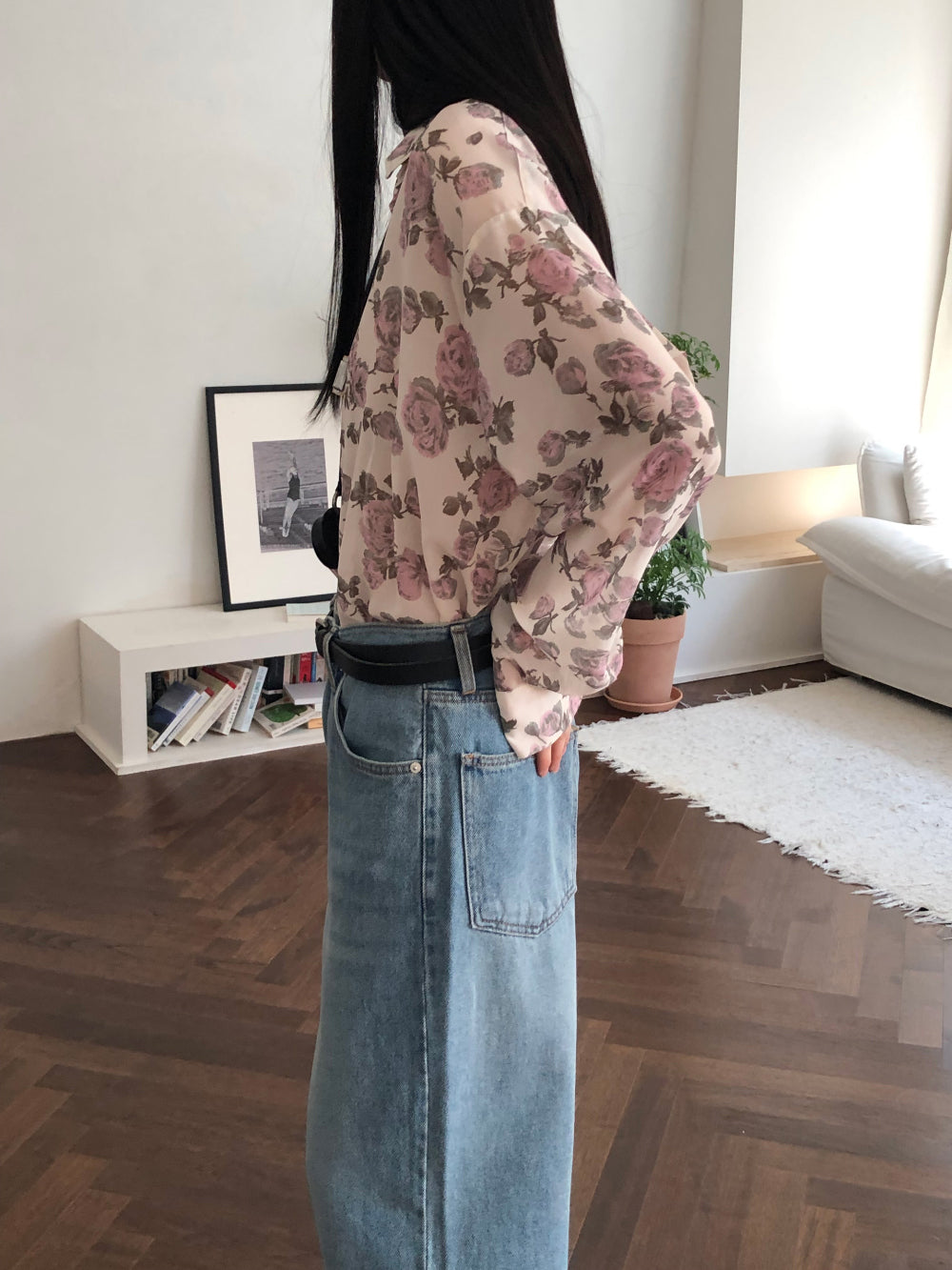 【REPELLER 2025SS】Rose Chiffon Shirt