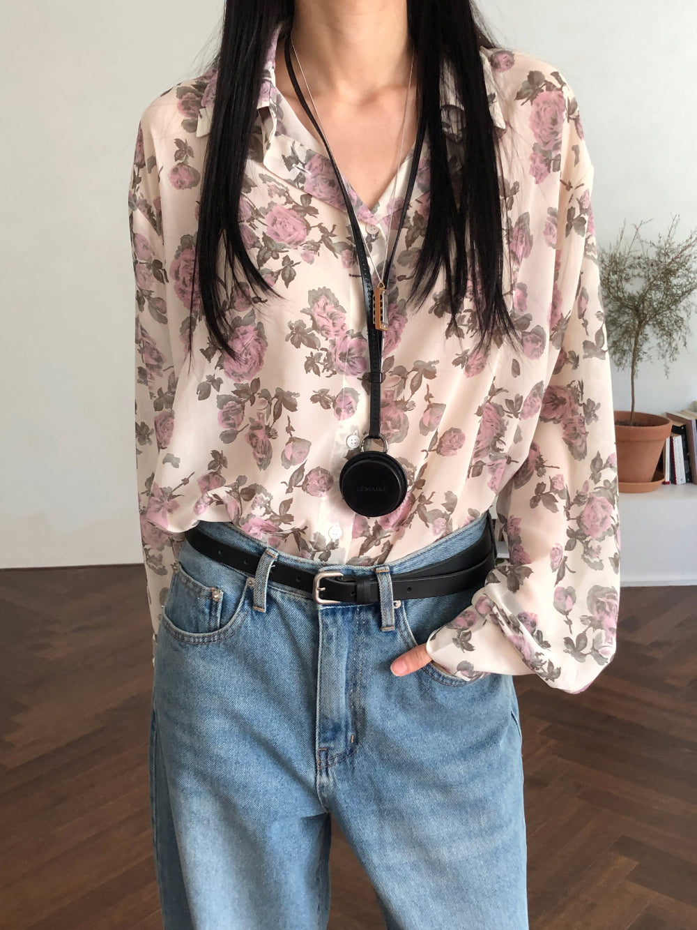 【REPELLER 2025SS】Rose Chiffon Shirt