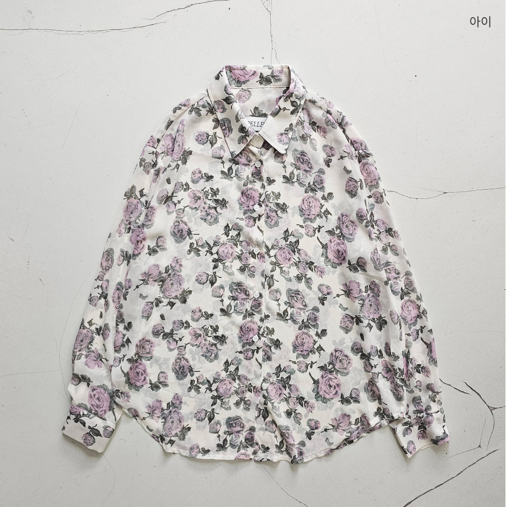 【REPELLER 2025SS】Rose Chiffon Shirt